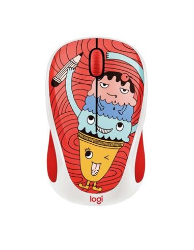 Logitech - Souris sans fil USB M238 Doodle Collection 1000dpi - 3 boutons - Utilisation ambidextre