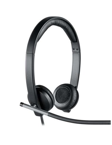 Logitech - Casque H650E avec Microphone USB - Microphone Pliable - Oreillettes Rembourrées - Commandes Filaires - Couleur Noir