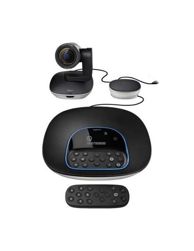 Logitech - Système de visioconférence avec webcam HD 1080p de groupe - USB 2.0 - Zoom 10x - Microphones intégrés - Mise au point