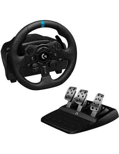 Logitech - Ensemble volant et pédales G923 Trueforce Racing Compatible avec PS4, PS5 et PC - Indicateur de régime LED - Rotation