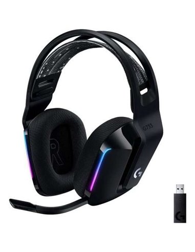 Logitech - Casque de jeu sans fil G733 DTS 7.1 avec microphone - Technologie Lightspeed - Éclairage RVB - Autonomie de la batter