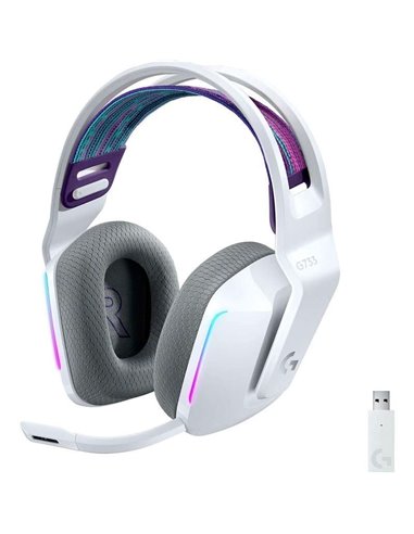 Logitech - Casque de jeu sans fil G733 DTS 7.1 avec microphone - Technologie Lightspeed - Éclairage RVB - Autonomie de la batter