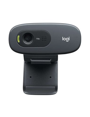 Logitech - Webcam C270 HD 720p - 3Mpx - USB 2.0 - Microphone intégré - Angle de vision 60º - Mise au point fixe - Câble 1,50 - C