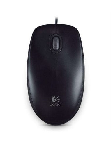 Logitech - Souris USB B100 800dpi - 3 Boutons - Utilisation Ambidextre - Câble 1,80m - Coloris Noir