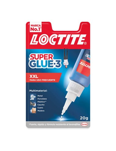 Loctite - Superglue-3 XXL 20gr - Adhésif Universel Instantané - Transparent et Séchage Rapide - Résistant à l'Eau et aux Tempéra