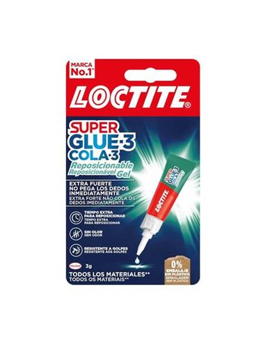 Loctite - Superglue-3 Gel Repositionnable 3gr - Adhésif instantané et sans odeur - Joints précis et transparents - Idéal pour su