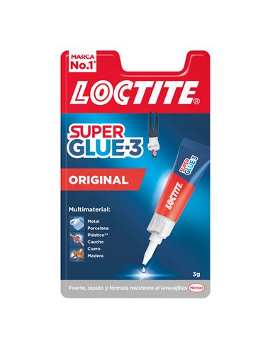 Loctite - Colle Transparente Instantanée Super Glue-3 Originale 3gr - Formule Triple Résistance - Séchage en 3 Secondes - Boucho