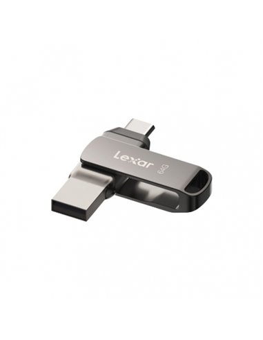 Lexar - D400 JumpDrive Dual Drive USB 3.1 Type-C Mémoire 64 Go - Transfert entre USB Type-C et Type-A - Vitesses jusqu'à 130 Mo/