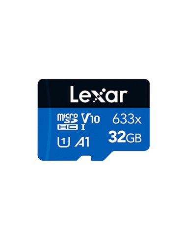 Lexar - Carte mémoire microSDHC haute performance 633x 32 Go UHS-I - Vitesses jusqu'à 100 Mo/s - Classe U1 V10 A1 - Adaptateur S