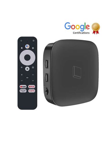 Leotec - Show GC216 Récepteur TV Box Android 4K WiFi Quad Core 2 Go 16 Go - Certification Google et Netflix - Bluetooth, HDMI, U