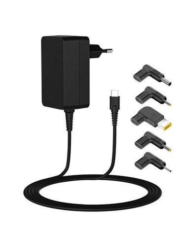 Leotec - Chargeur universel pour ordinateur portable 45 W USB-C Power Delivery 3.0 - 5 connecteurs différents - Protection contr