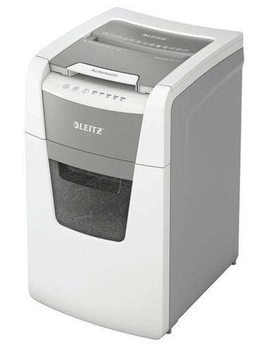 Leitz - Destructeur automatique IQ 150 Autofeed P5 pour bureau - Détruit 150 feuilles automatiquement - Micro Cut Din P5 - Blanc