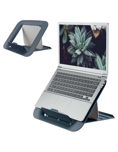 Leitz - Support réglable pour ordinateur portable Ergo Cosy - Design ergonomique - Hauteur réglable - Couleur gris velours