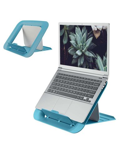 Leitz - Support réglable pour ordinateur portable Ergo Cozy - Design ergonomique - Hauteur réglable - Couleur bleue