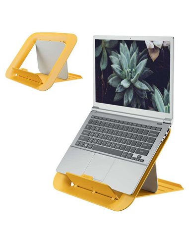 Leitz - Support réglable pour ordinateur portable Ergo Cozy - Design ergonomique - Hauteur réglable - Couleur jaune chaud