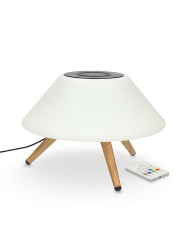 Ksix - Chargeur sans fil Omni Lamp 10W avec haut-parleur Bluetooth - Blanc