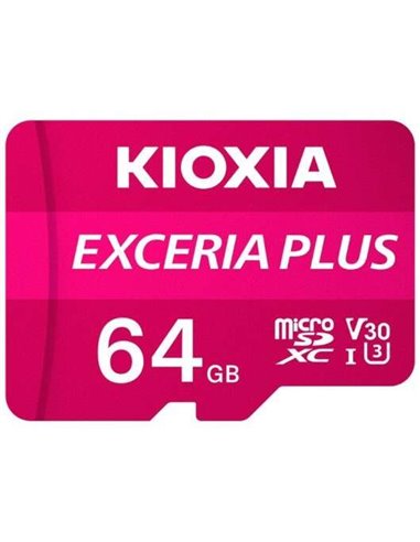 Kioxia - Carte Micro SDXC Exceria Plus 64 Go UHS-I U3 V30 A1 Classe 10 avec adaptateur