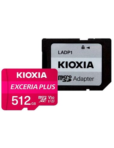 Kioxia - Carte Micro SDXC Exceria Plus 512 Go UHS-I U3 V30 A1 Classe 10 avec adaptateur