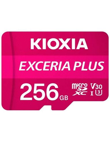 Kioxia - Carte Micro SDXC Exceria Plus 256 Go UHS-I U3 V30 A1 Classe 10 avec adaptateur