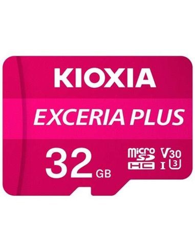 Kioxia - Carte Micro SDHC Exceria Plus 32 Go UHS-I U3 V30 A1 Classe 10 avec adaptateur