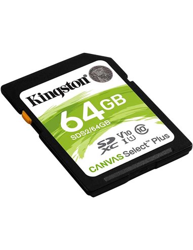 Kingston - Carte SDXC 64 Go UHS-I Classe 10 100 Mo/s Canvas Select Plus