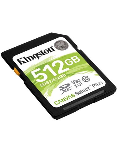 Kingston - Carte SDXC 512 Go UHS-I Classe 10 100 Mo/s Canvas Select Plus