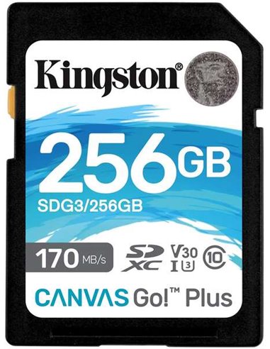 Kingston - Carte SDXC 256 Go UHS-I U3 V30 Classe 10 170 Mo/s Canvas Go Plus