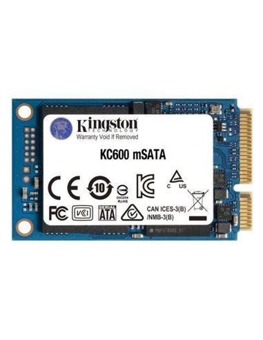 Kingston - Disque dur solide KC600 SSD 512 Go SATA3 mSATA 3D TLC NAND