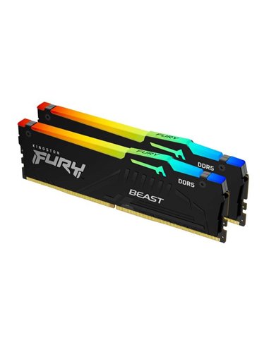 Kingston - Mémoire RAM Fury Beast RVB DDR5 6000 MT/s 32 Go (2x16 Go) CL30 DIMM