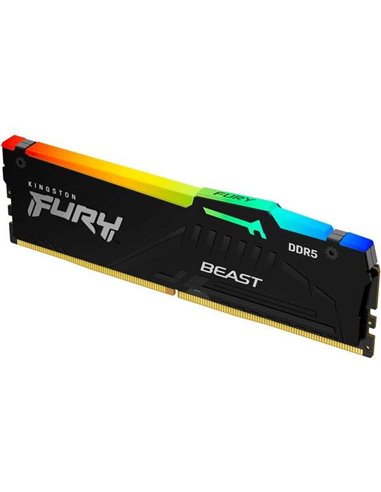 Kingston - Mémoire RAM Fury Beast RGB Expo DDR5 6400 MT/s 16 Go 1,4 V CL32 DIMM