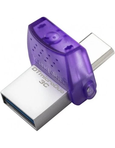 Kingston - DataTraveler microDuo 3C USB-A + USB-C Mémoire 64 Go 3.2 Gen 1 - Vitesse de lecture 200 Mo/s - Capuchon de protection