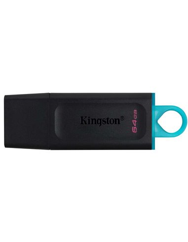 Kingston - Clé USB DataTraveler EXO -dia 64 Go - USB 3.2 Gen 1 - Avec couvercle - Clip porte-clés - Couleur noire (Pendrive)