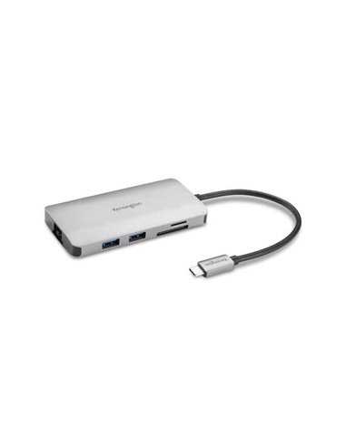 Kensington - Hub USB-C UH1400P 3x USB 3.2, 1x USB-C jusqu'à 85W, 1x HDMI 2.0, lecteur SD, lecteur MicroSD - Argent