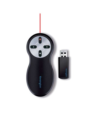 Kensington - Présentateur sans fil avec laser rouge - Portée 20 mètres - Stockage USB interne - Noir