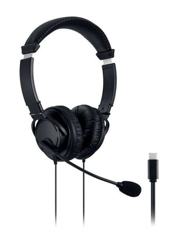 Kensington - Casque Hi-Fi USB-C avec microphone - Pilotes 40 mm - Compatible avec tous les appareils USB-C - Bandeau rembourré r