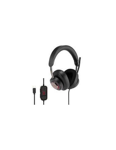 Kensington - Casque circum-aural H2000 avec microphone USB-C - Arceau réglable - Coussinets en gel avec effet rafraîchissant - S