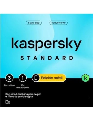 Kaspersky -Antivirus Mobile Standard - 3 Appareils - 1 An de Service