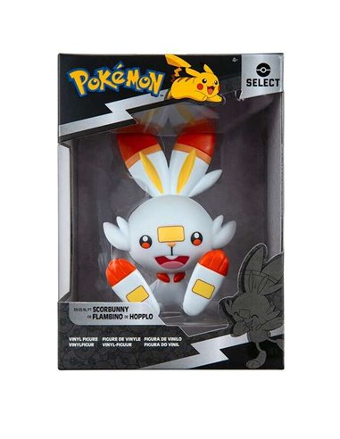 Jazwares - Pokémon Scorbunny - Figurine de collection - Hauteur 10cm env. - Fabriqué en vinyle