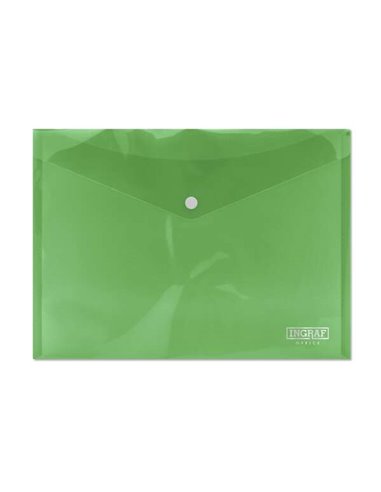 Ingraf - Enveloppe avec fermeture à fermoir - Polypropylène - Format A4 - Couleur Vert