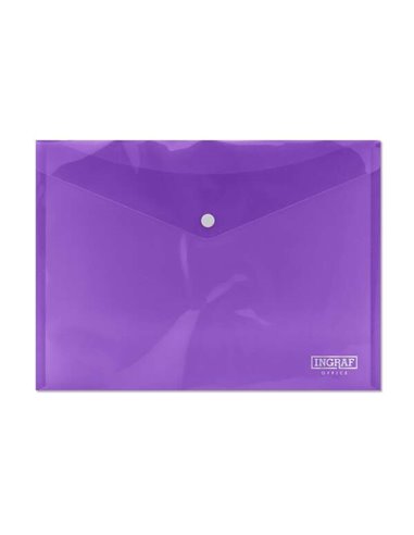 Ingraf - Enveloppe avec fermeture à fermoir - Polypropylène - Format A4 - Couleur Lilas