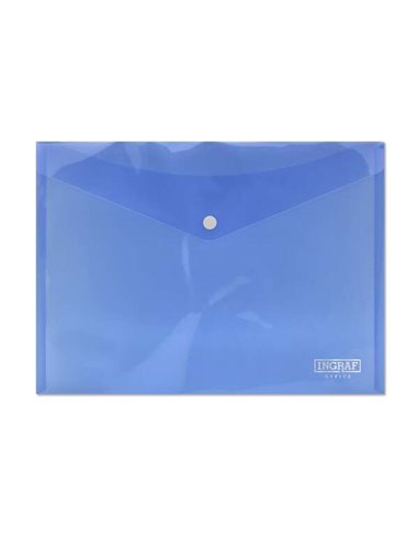 Ingraf - Enveloppe avec fermeture à fermoir - Polypropylène - Format A4 - Couleur Bleu