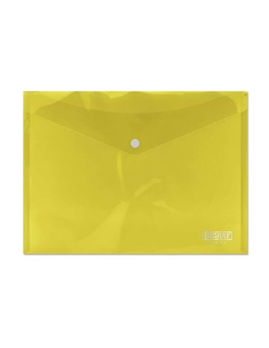 Ingraf - Enveloppe avec fermeture à fermoir - Polypropylène - Format A4 - Couleur Jaune