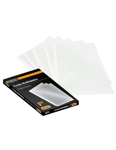 Ingraf - Pack de 100 Pochettes Folio Transparentes Multi-Percées 70 Microns - Finition Granulée