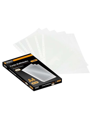 Ingraf - Pack de 100 Pochettes Transparentes A4 Multi-trous - Finition Cristal