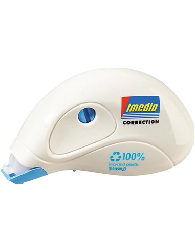 Imedio - Rouleau Ruban Correcteur Compact 5 mm x 10 m - Rapide, Propre et Précis - Sans Solvant - Contrôle du Niveau du Ruban - 