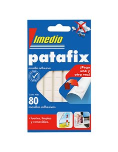 Imedio - Mastic Adhésif Patafix Blanc - Solide, Propre et Amovible - 80 Pièces