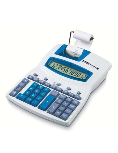 Ibico - Calculatrice Semi-Professionnelle 1221xSmart Numbers - Écran LCD incliné à 12 chiffres - Impression 2 couleurs - Vitesse