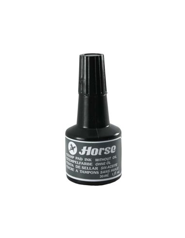 Cheval - Flacon d'encre tampon 30 ml - Sans huile - Couleur noire