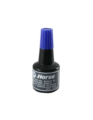 Cheval - Flacon d'encre tampon 30 ml - Sans huile - Couleur bleue