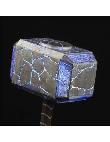 Hasbro - Marvel Legends Series Thor : Love and Thunder Replica Mjolnir Premium Electronic Hammer - Échelle 1:1 - Effets lumineux